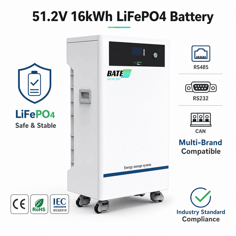 16kW 314Ah 51.2V Floor-Standing LiFePO4 Battery - 1